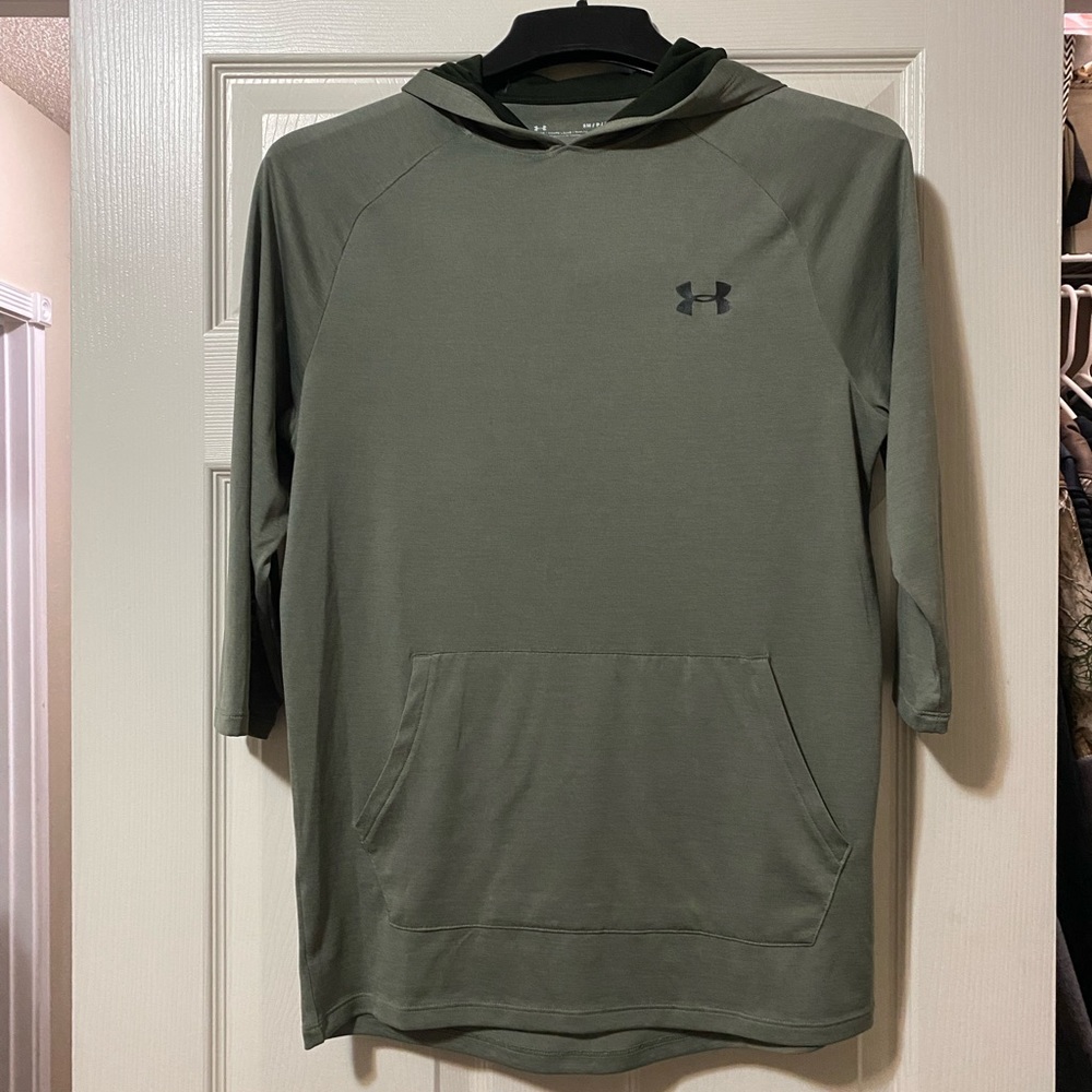 Under Armour green 3/4 sleeve lightweight hoodie